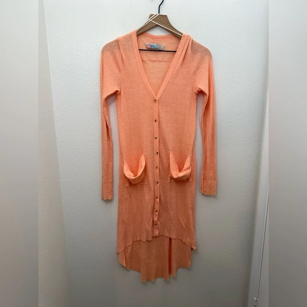 FP BEACH Ribbed Up Maxi Cardigan Small